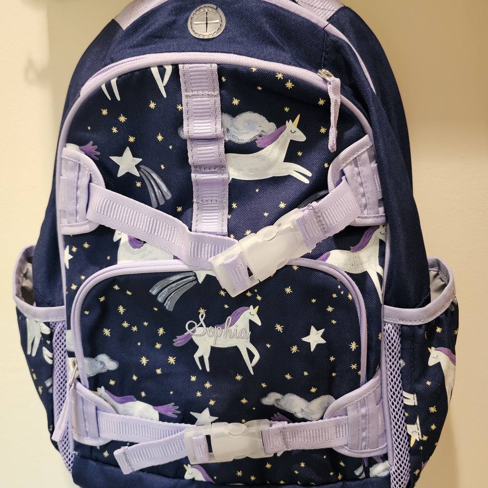 Pottery Barn Kids Unicorn Backpack Mackenzie GLOW In Dark Personalized "SOPHIA"